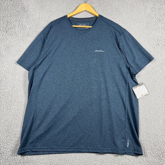 Eddie Bauer Shirt Mens Size 2XL Indigo Blue Lightweight Performance Gym Crewneck - Picture 1 of 14